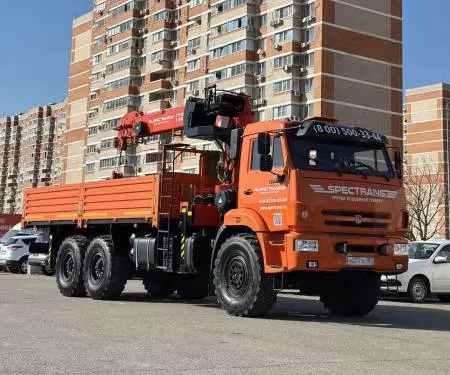 Аренда манипулятора-вездехода на базе Камаз 6x6 (Стрела вылет 22 метра, г-ть 7 тонн)